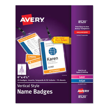 Avery® Lanyard-style Badge Holder W-laser-inkjet Inserts, Top Load, 4.25 X 6, We, 25-pk freeshipping - TVN Wholesale